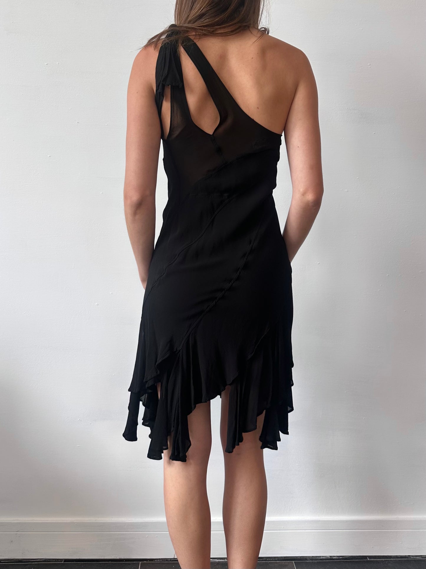 GHOST ONE SHOULDER MIDI DRESS