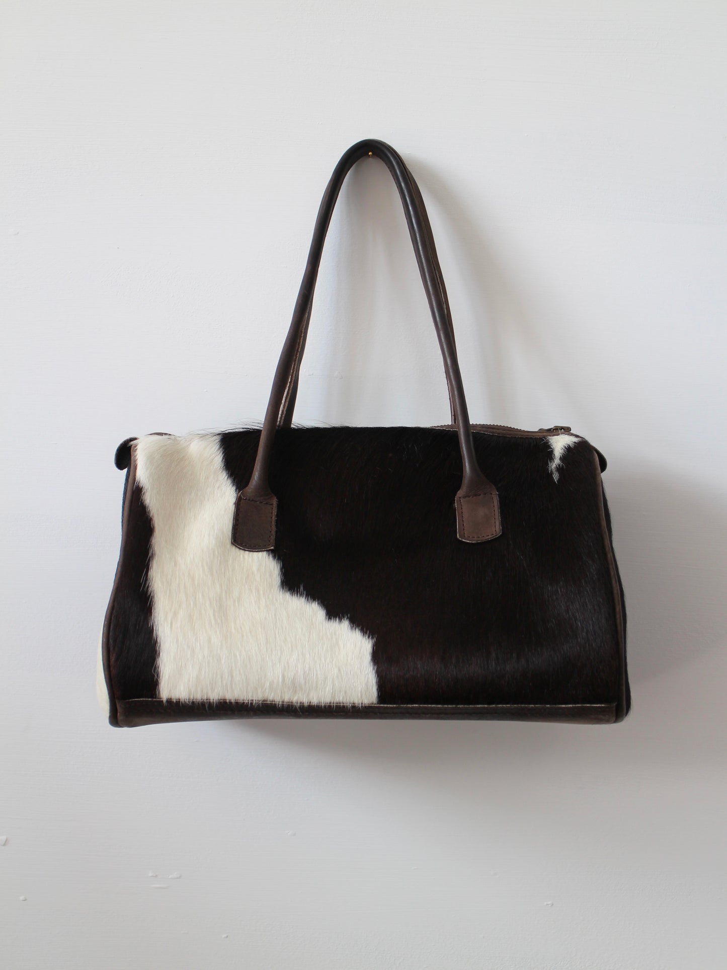 COWHIDE BARREL BAG