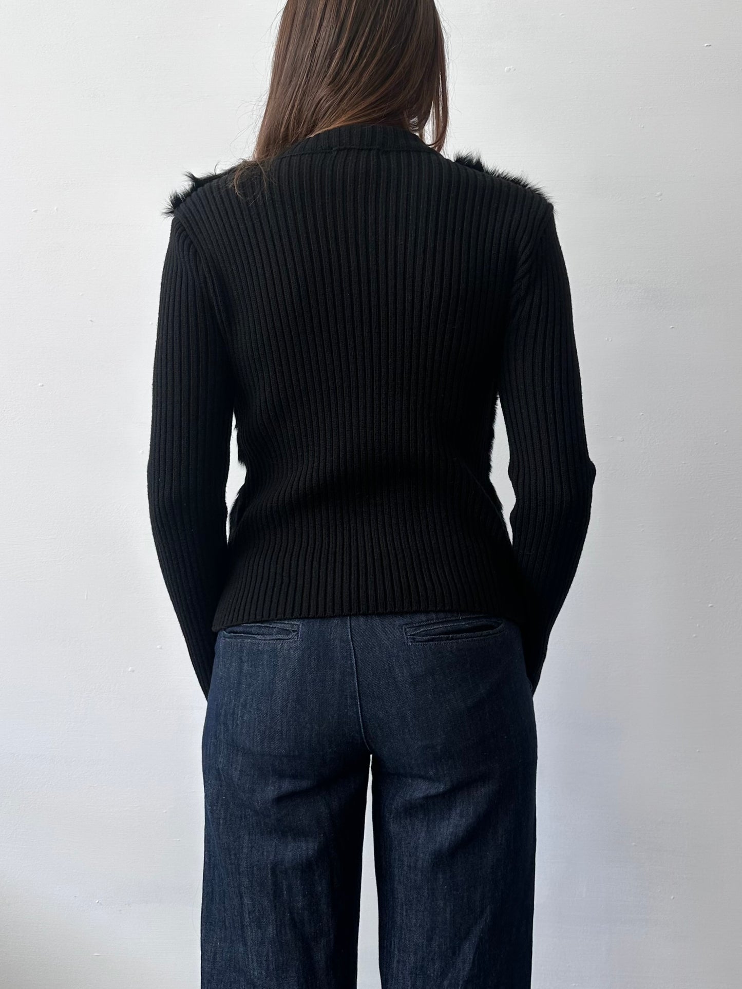 GOAT FUR & RIB KNIT JUMPER