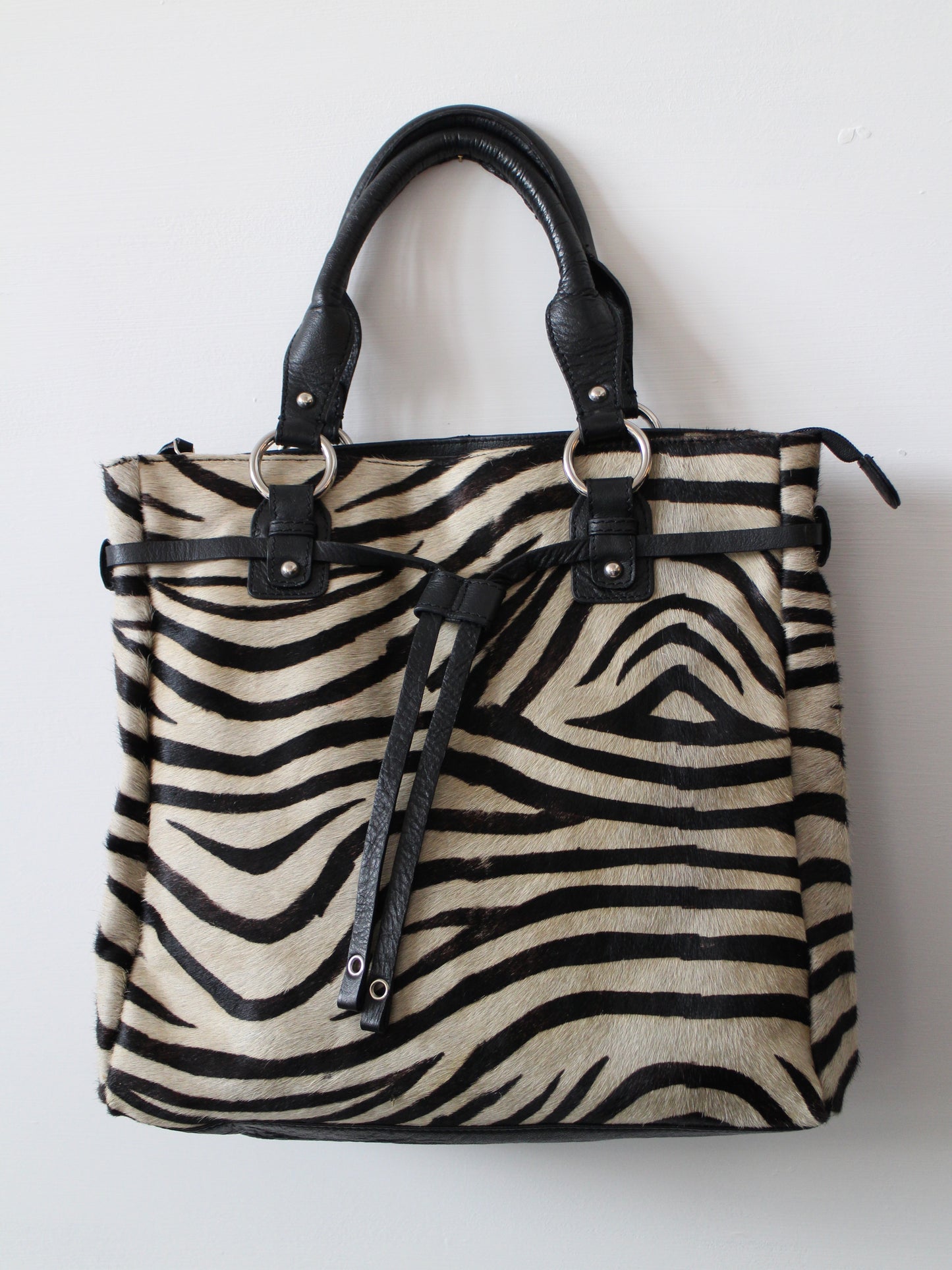 LEATHER & PONY HAIR TOTE BAG
