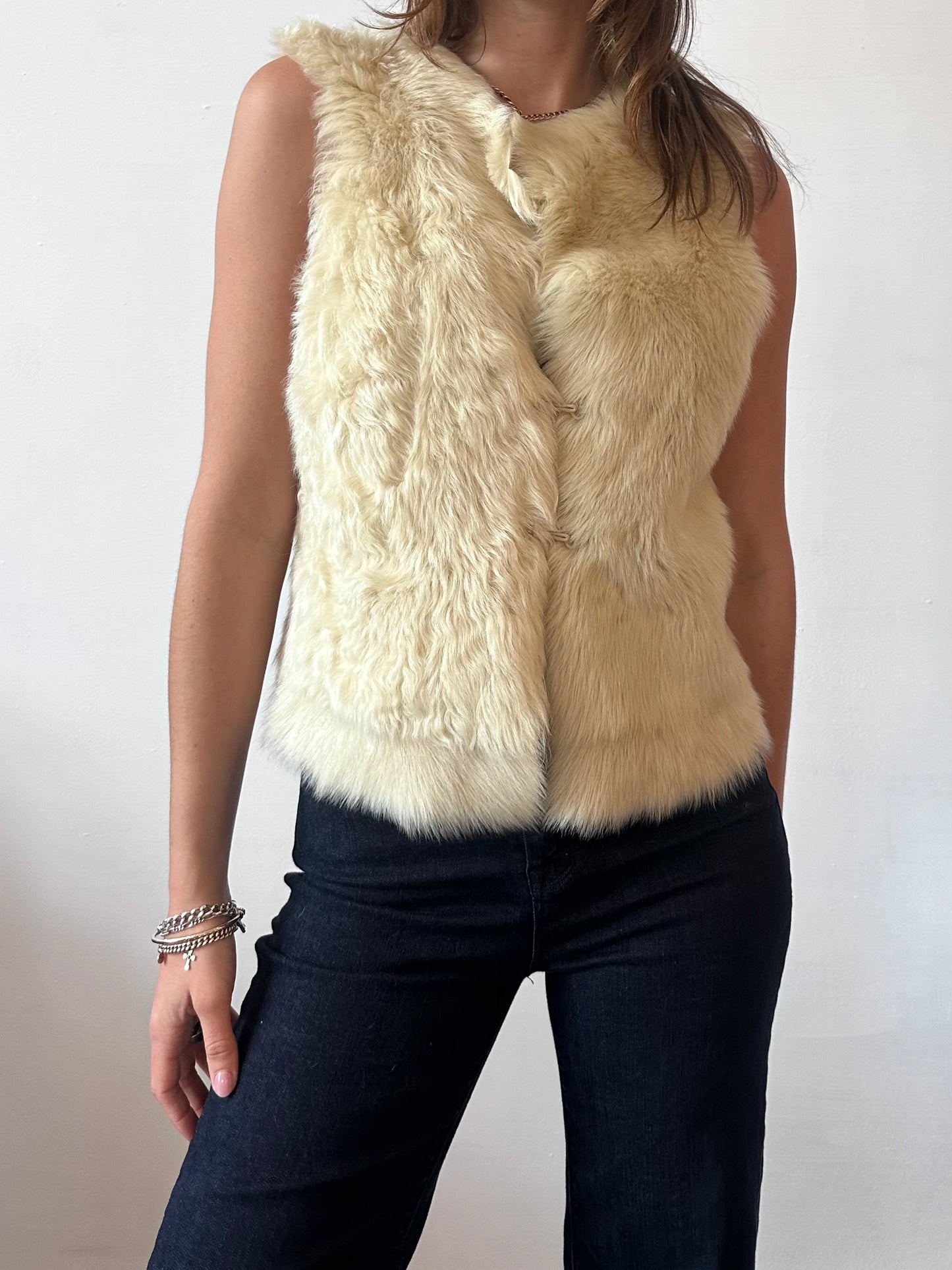 REVERSIBLE SUEDE & SHEARLING GILET