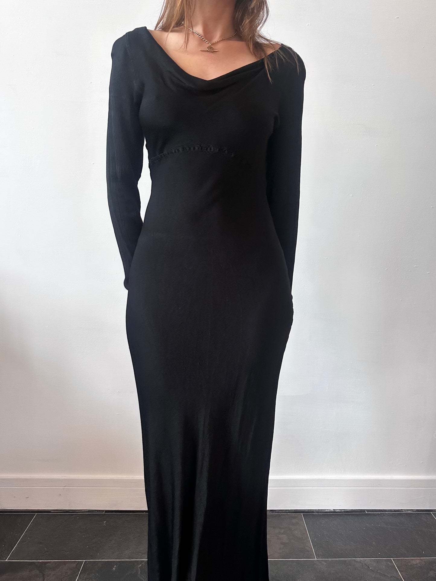 GHOST SATIN MIDI DRESS