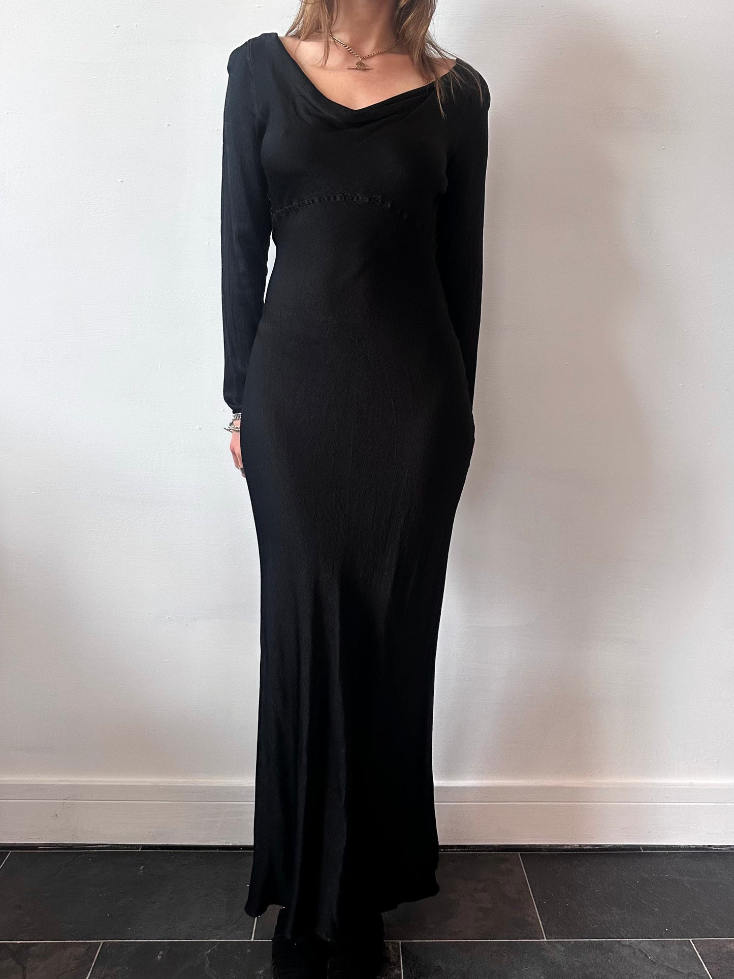 GHOST SATIN MIDI DRESS