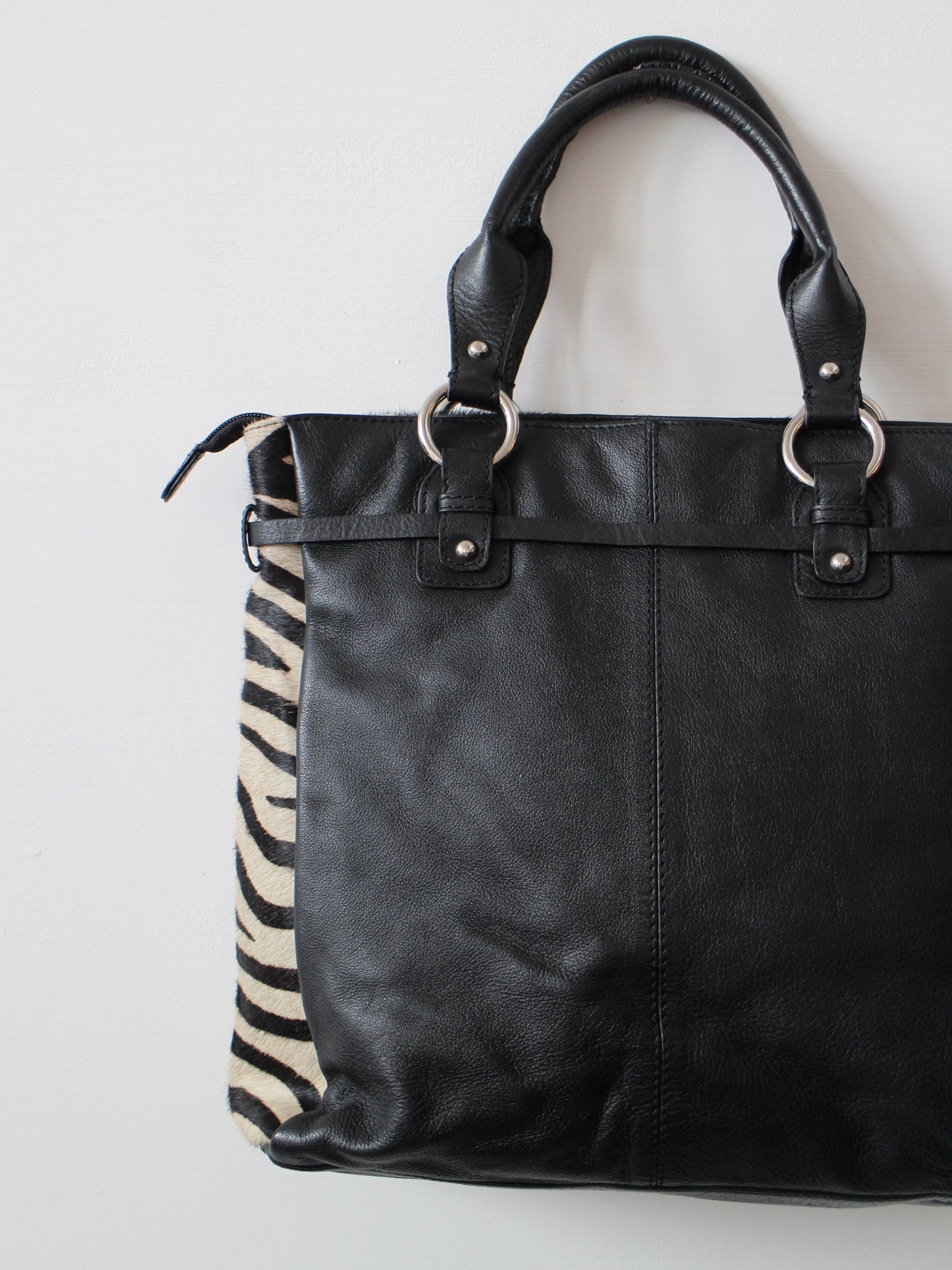 LEATHER & PONY HAIR TOTE BAG