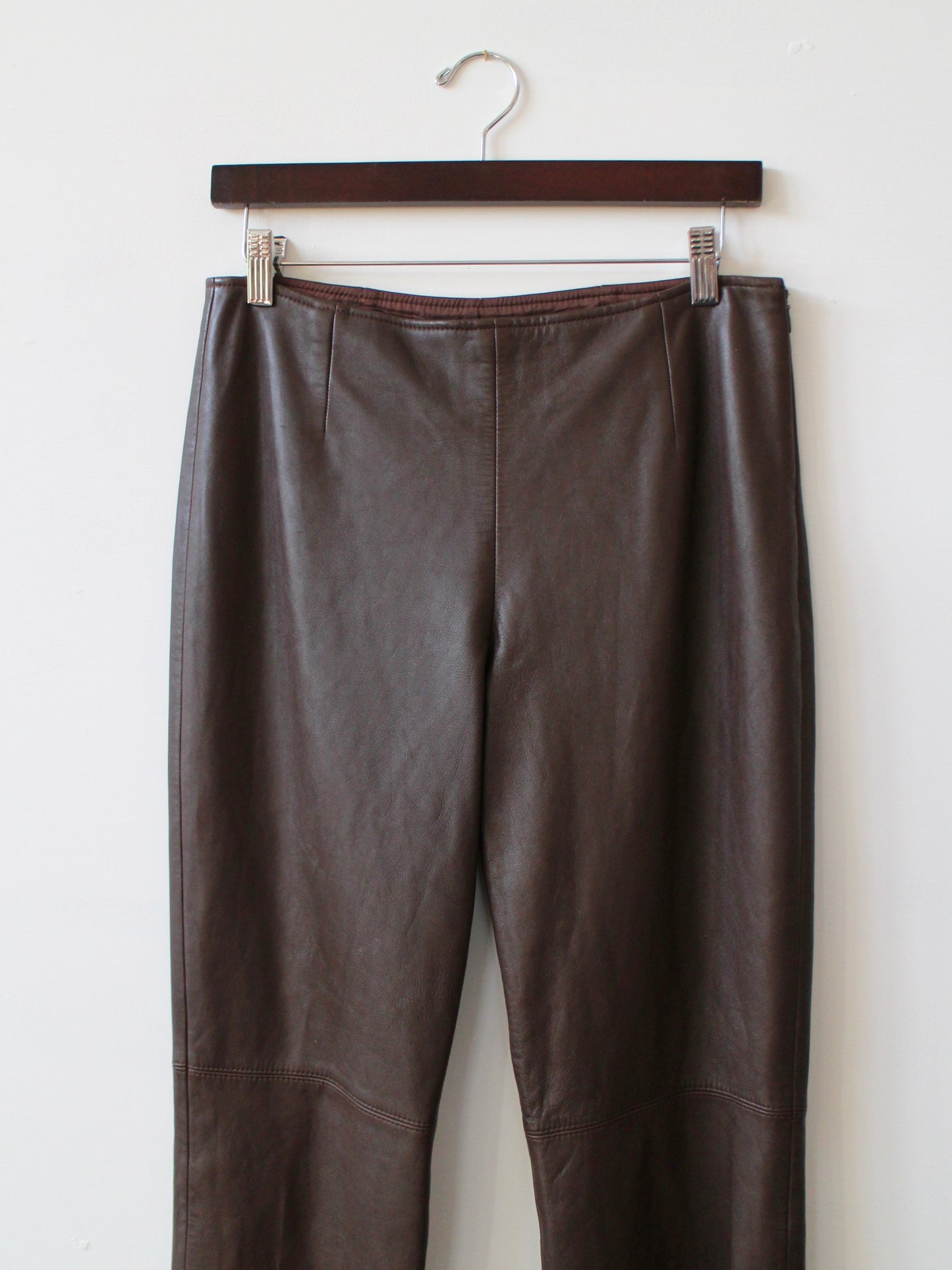 LEATHER FLARED TROUSERS