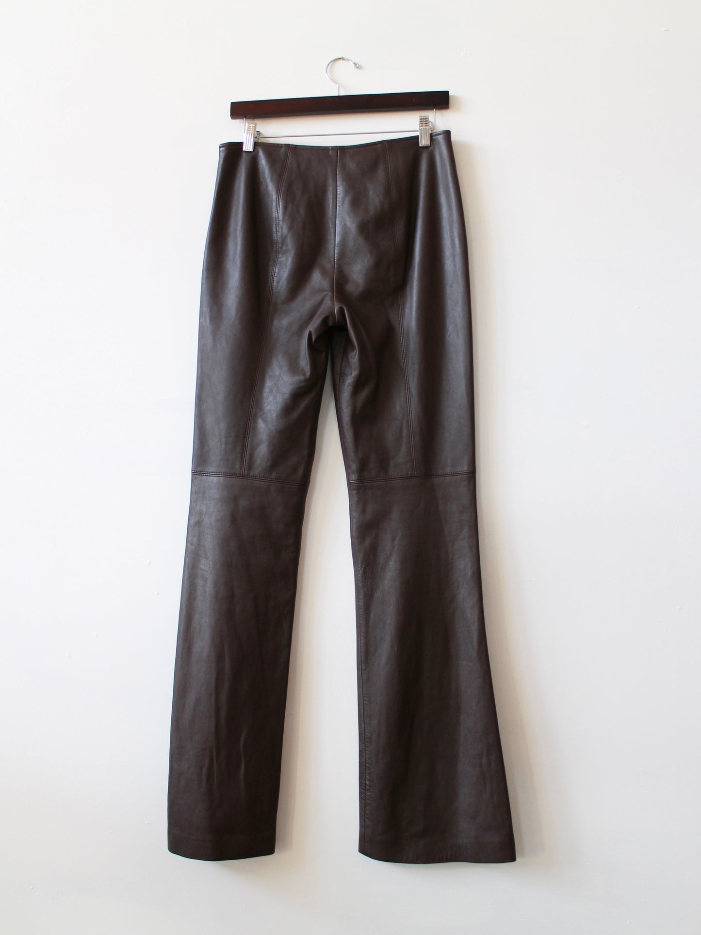 LEATHER FLARED TROUSERS