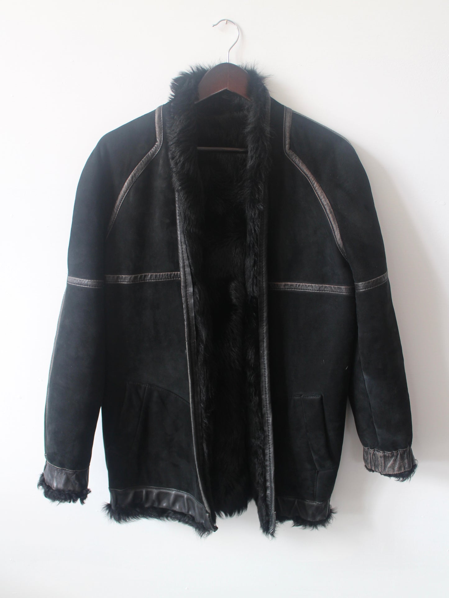 REVERSIBLE SUEDE & SHEARLING JACKET