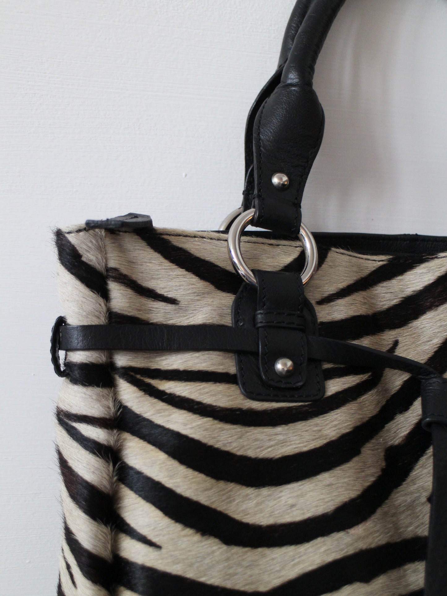 LEATHER & PONY HAIR TOTE BAG