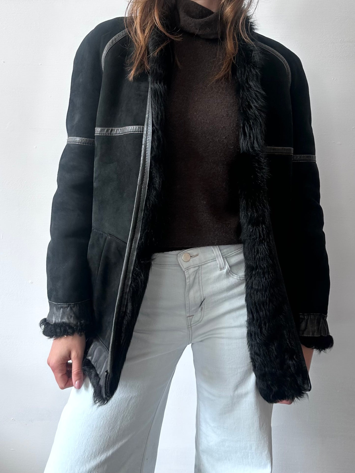 REVERSIBLE SUEDE & SHEARLING JACKET