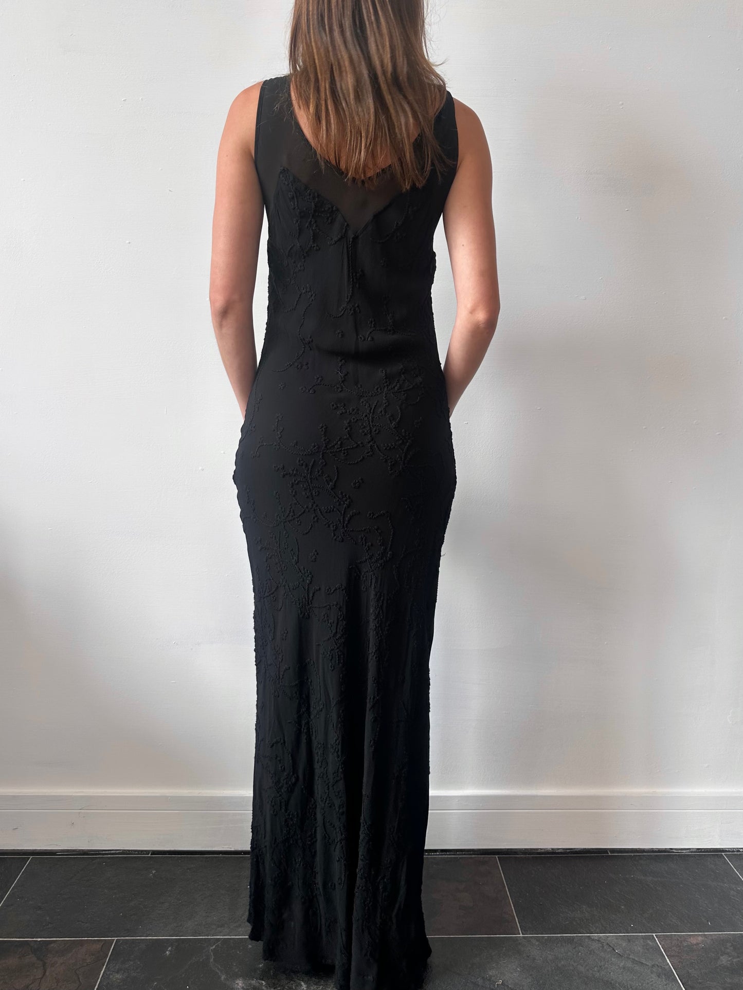 GHOST EMBROIDERED MAXI DRESS