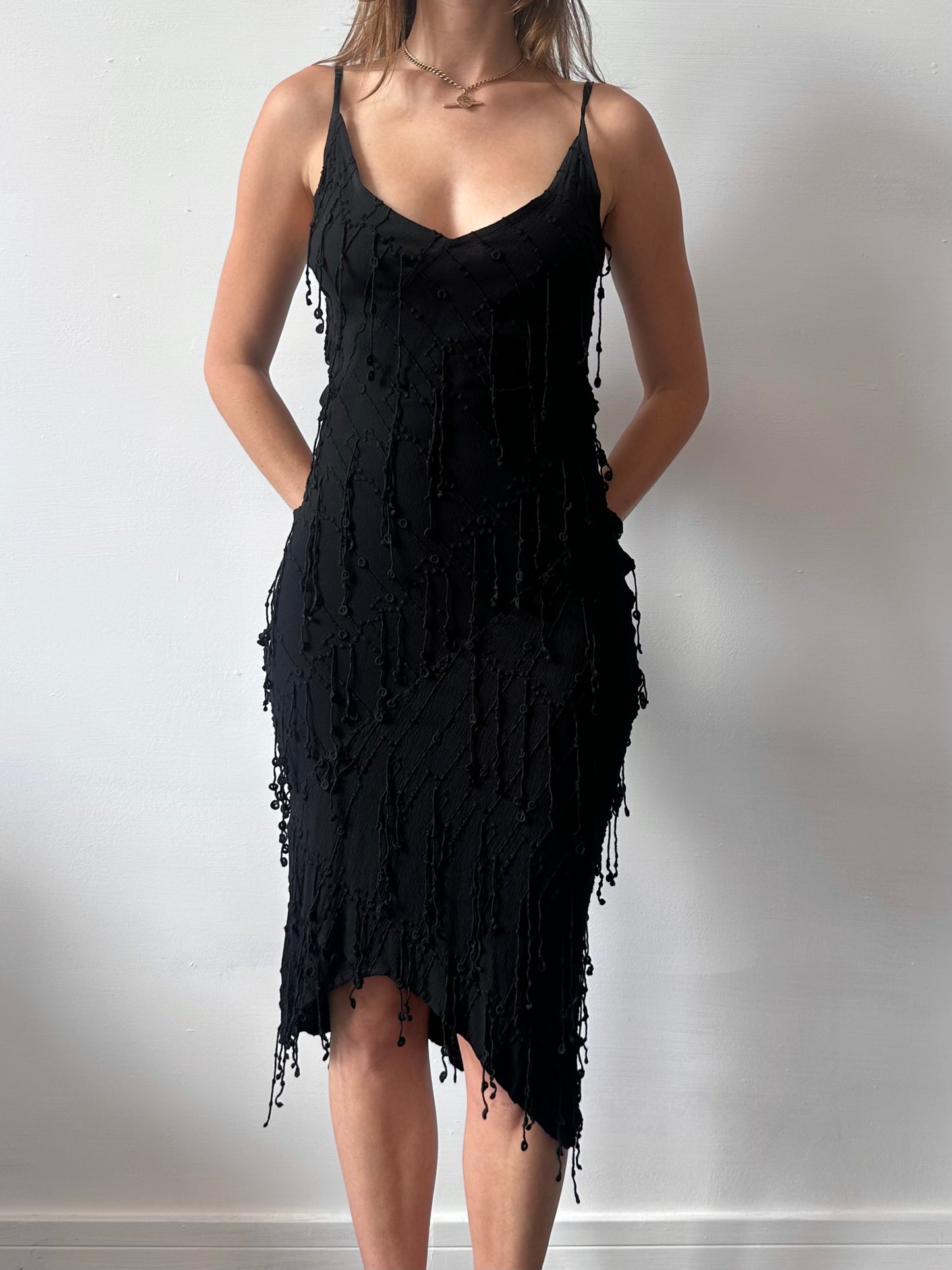 GHOST TASSEL MIDI DRESS