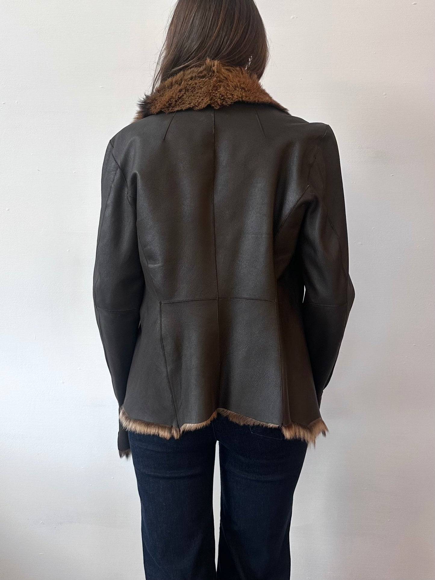 LEATHER & GOAT FUR JACKET