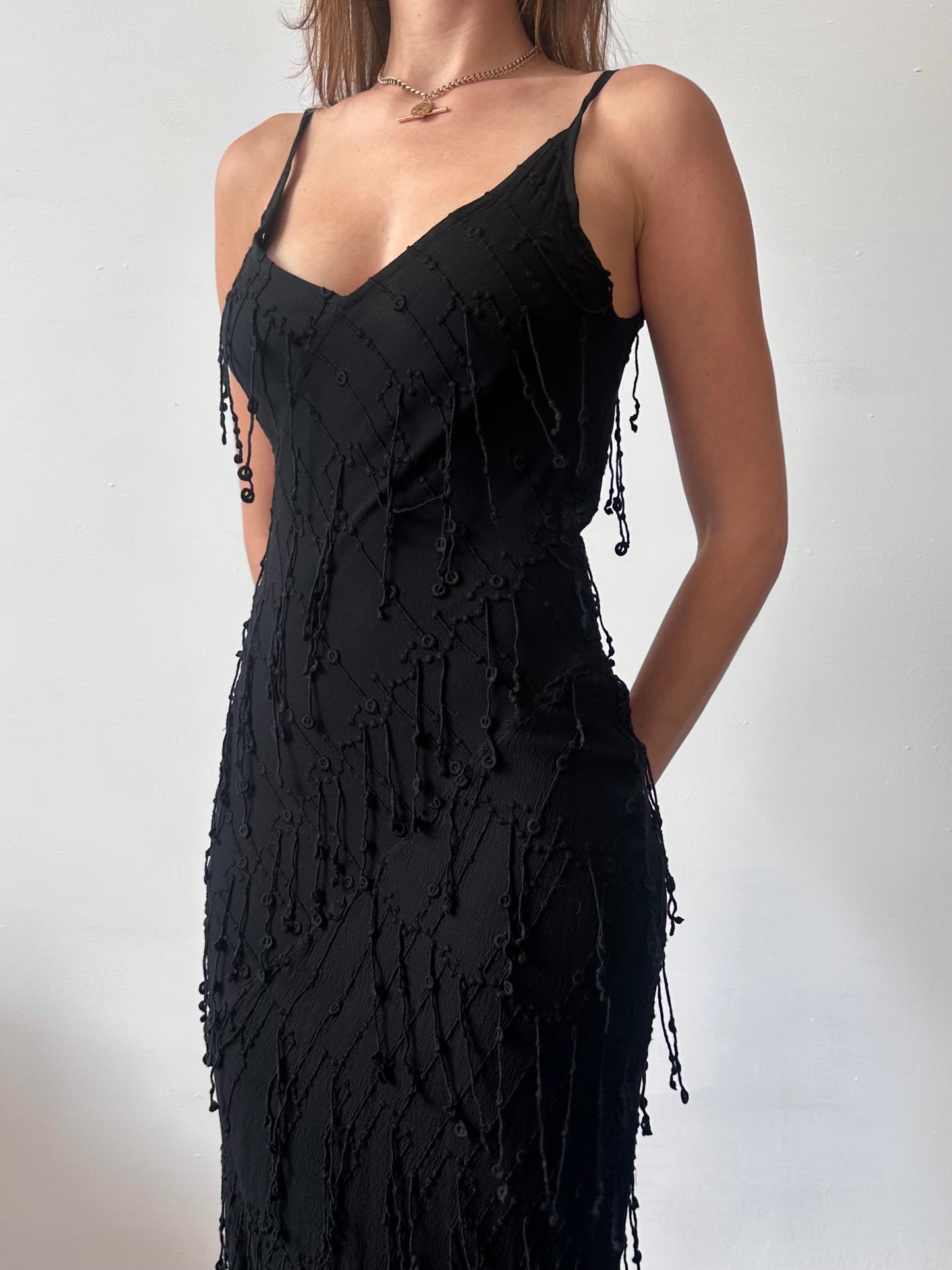 GHOST TASSEL MIDI DRESS