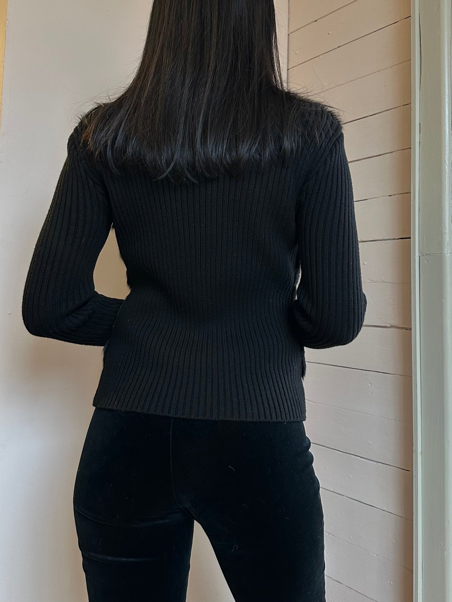 GOAT FUR & RIB KNIT JUMPER