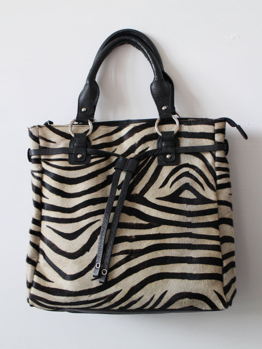 LEATHER & PONY HAIR TOTE BAG