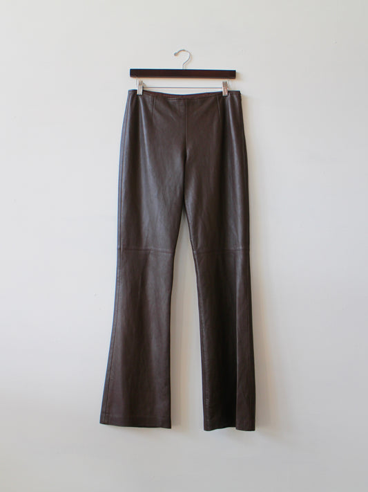 LEATHER FLARED TROUSERS