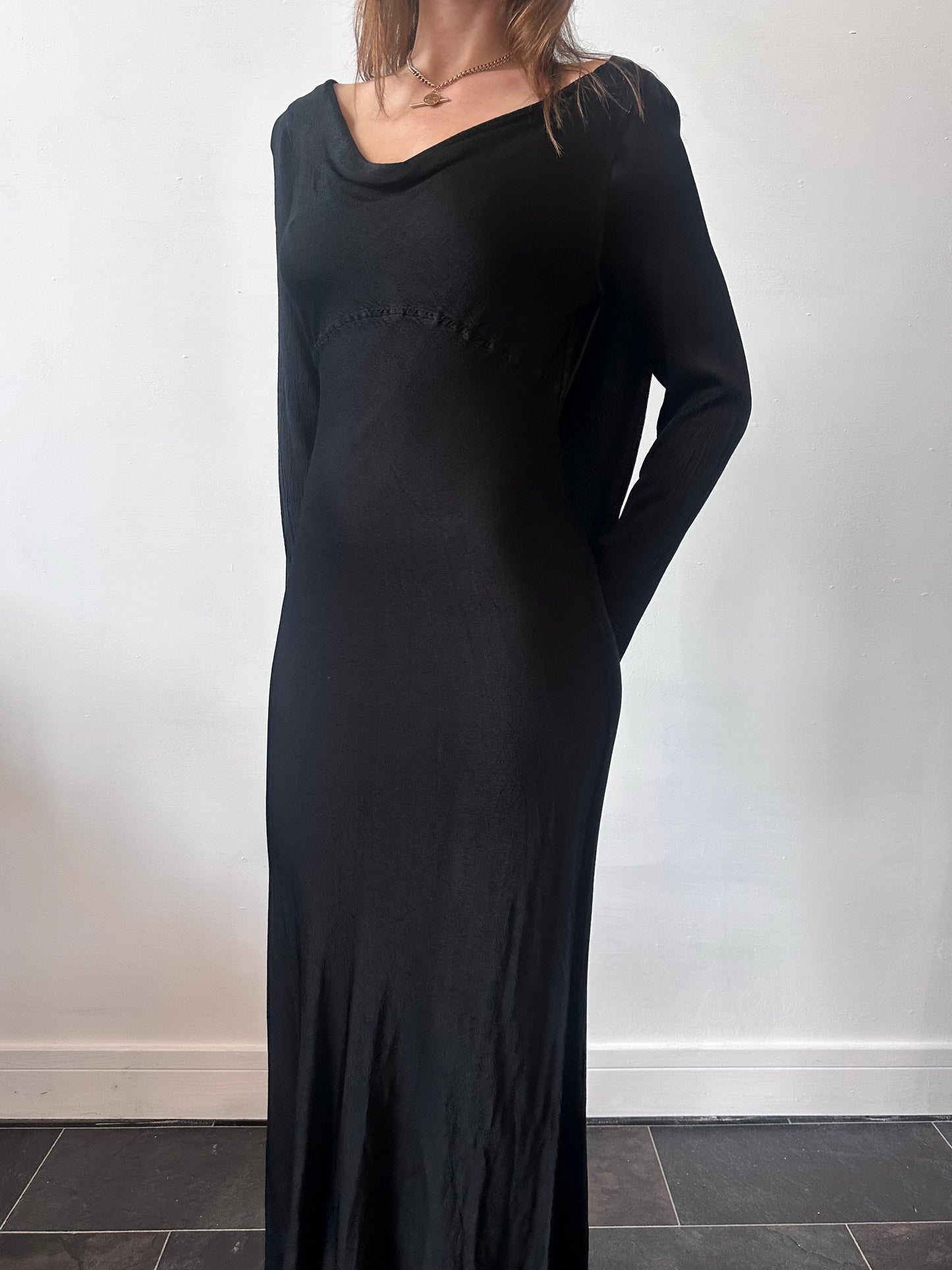 GHOST SATIN MIDI DRESS