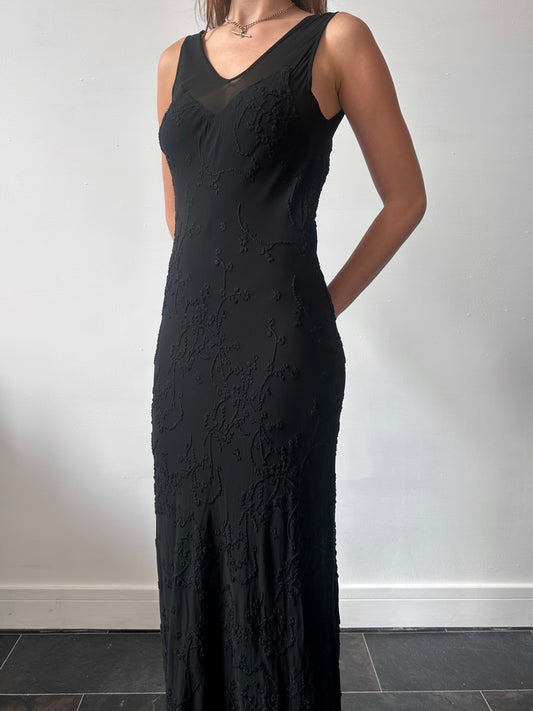 GHOST EMBROIDERED MAXI DRESS
