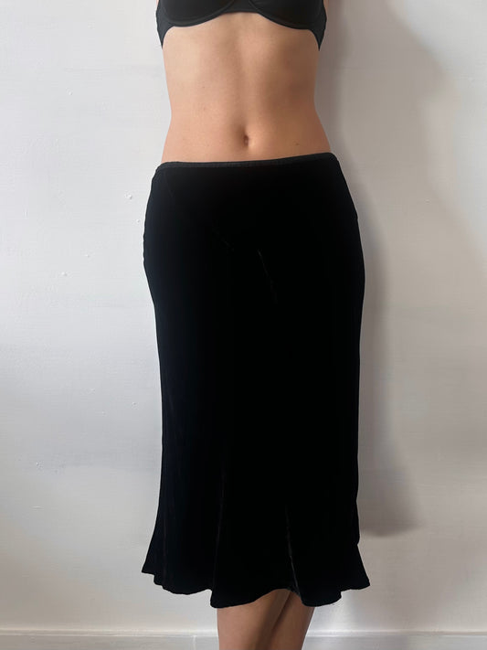 GHOST VELVET MIDI SKIRT