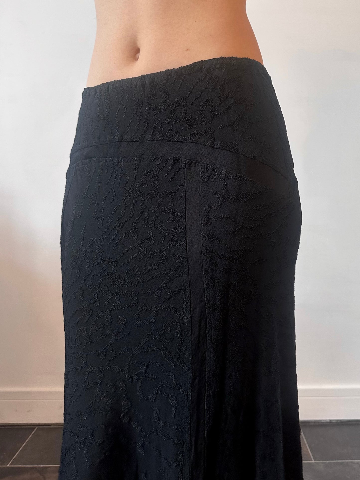 GHOST EMBROIDERED MIDI SKIRT