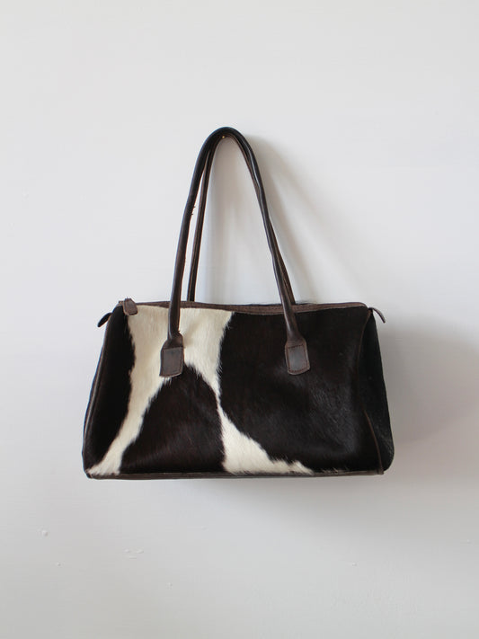 COWHIDE BARREL BAG