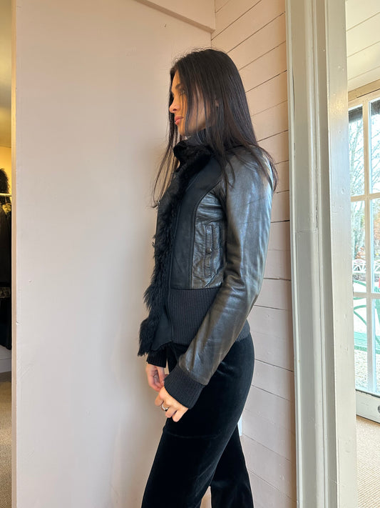 LEATHER AND SHEARLING JACKET