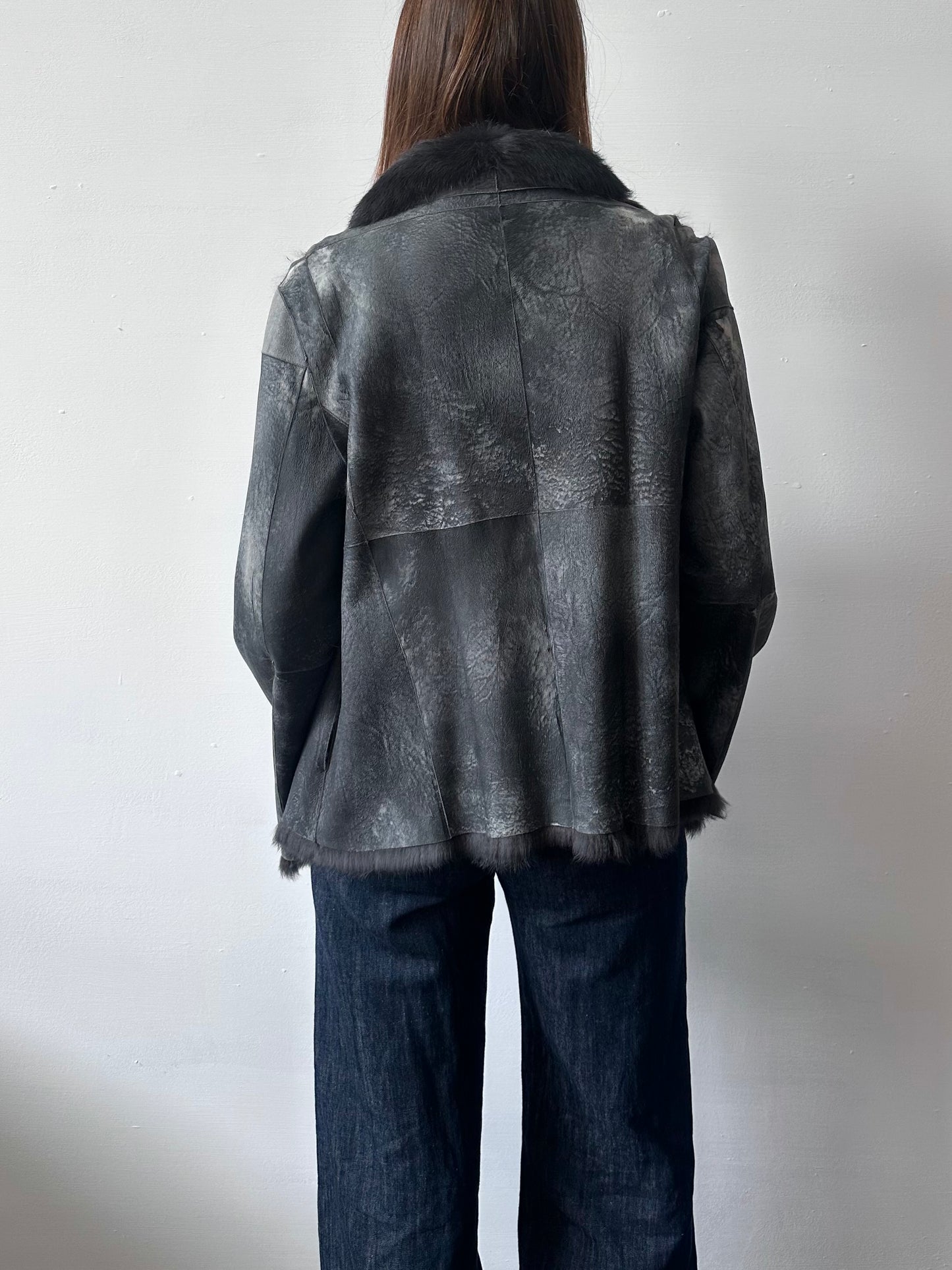 JOSEPH SUEDE & RABBIT FUR COAT