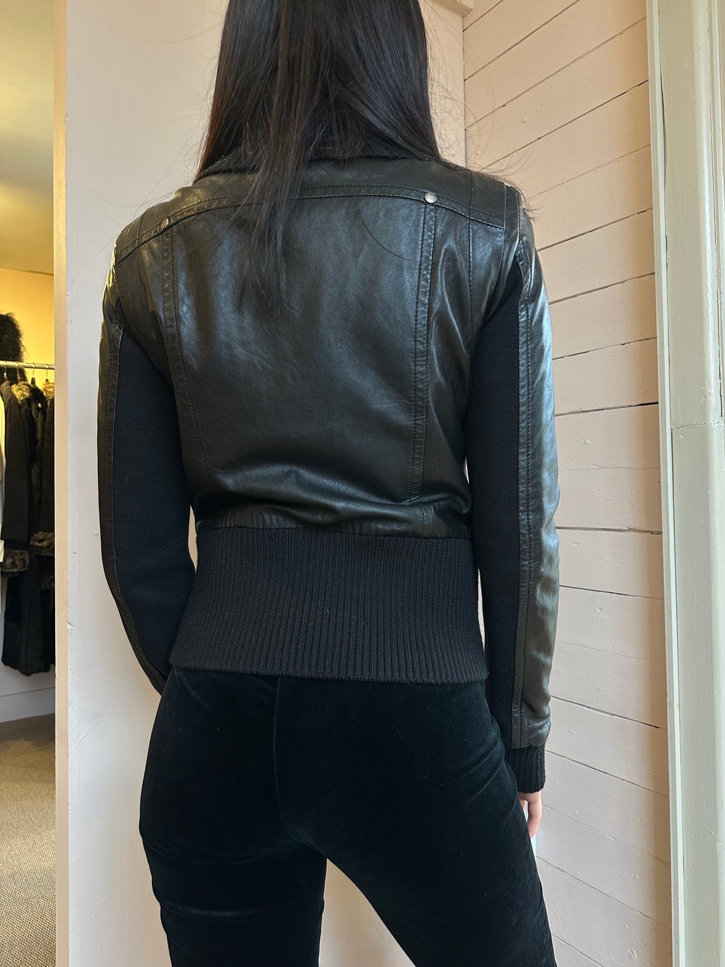 LEATHER AND SHEARLING JACKET