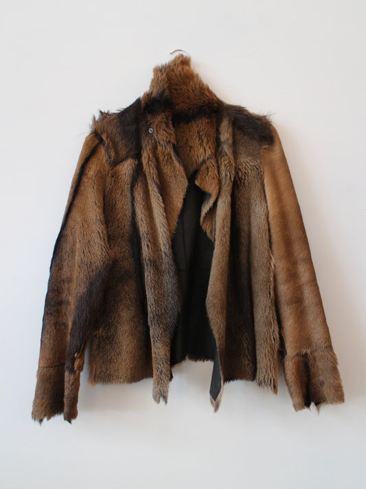 LEATHER & GOAT FUR JACKET
