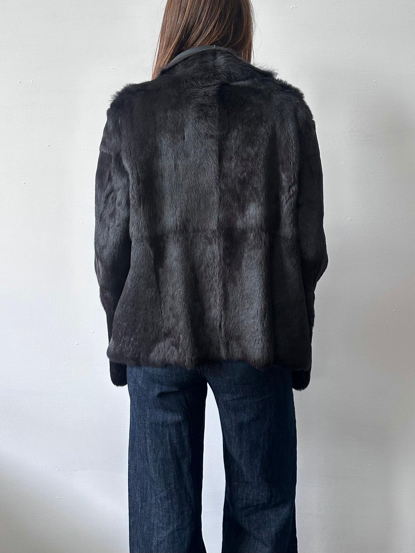 JOSEPH SUEDE & RABBIT FUR COAT