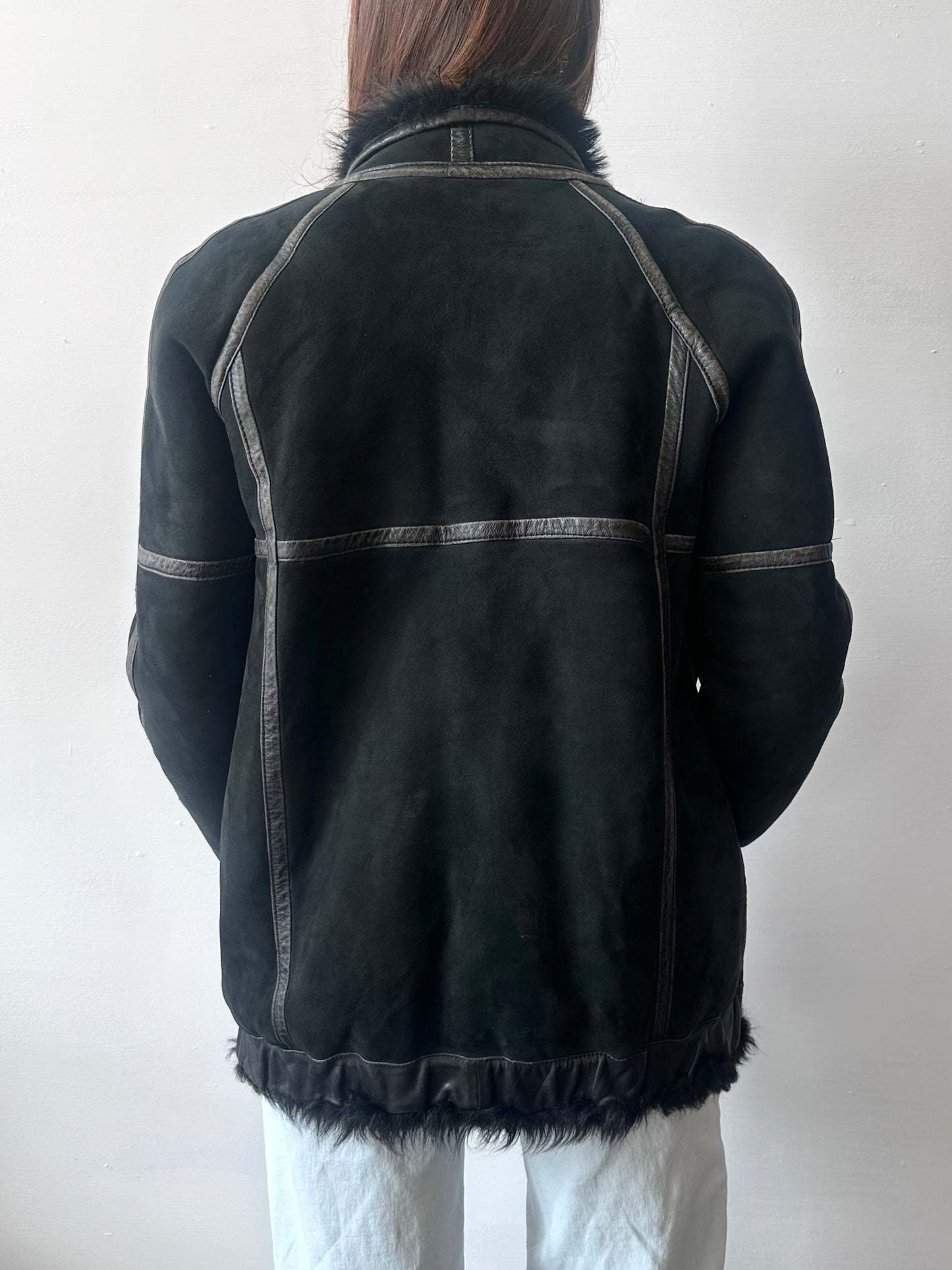 REVERSIBLE SUEDE & SHEARLING JACKET